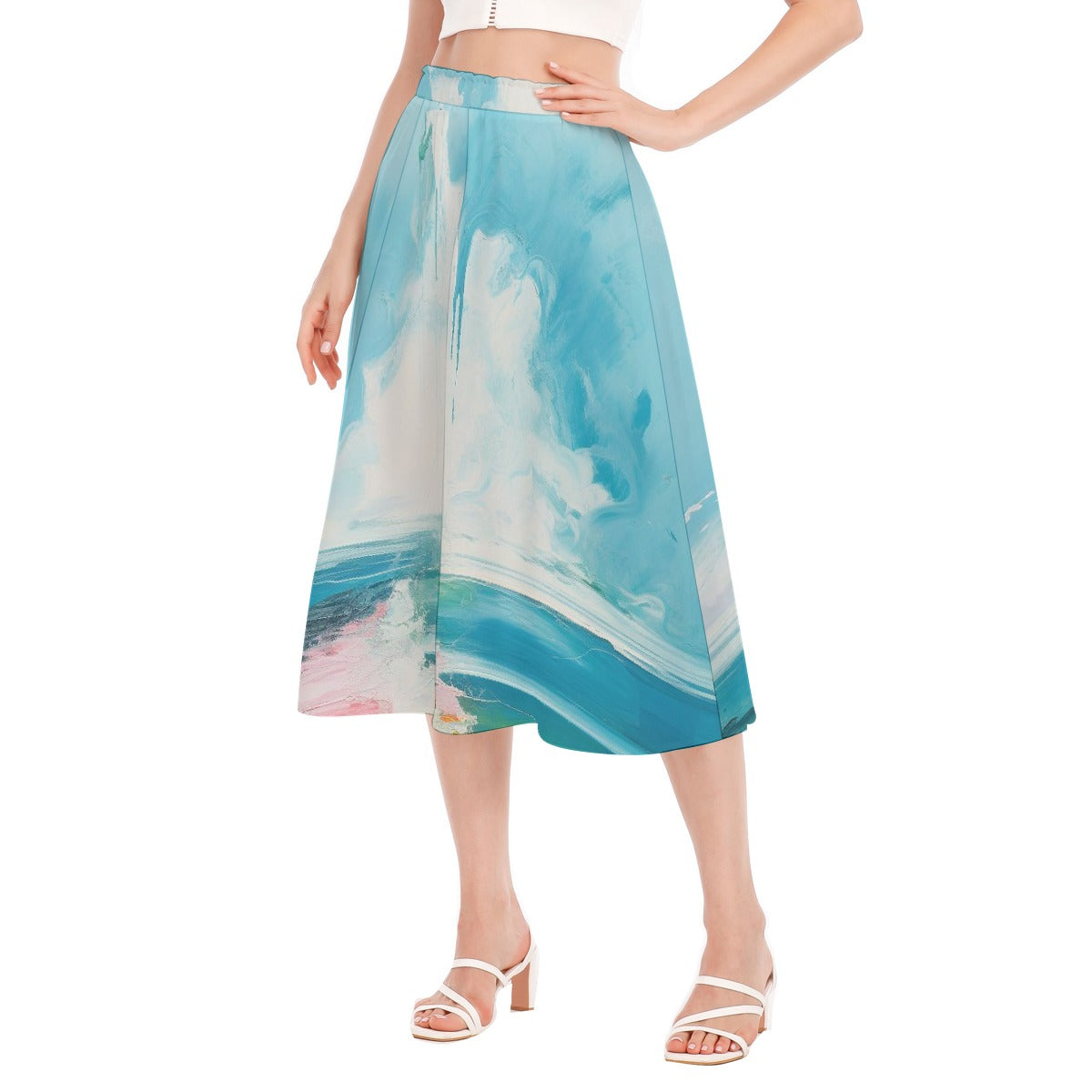 All-Over Print Women's Long Section Chiffon Skirt