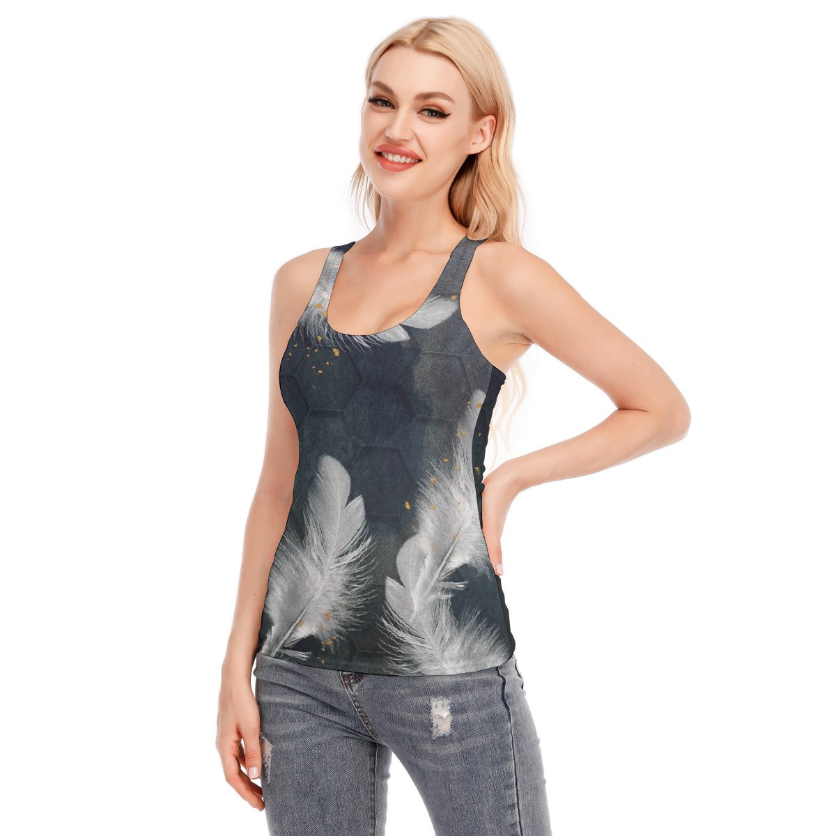 All-Over Print Women's Racer Vest | 190GSM Cotton