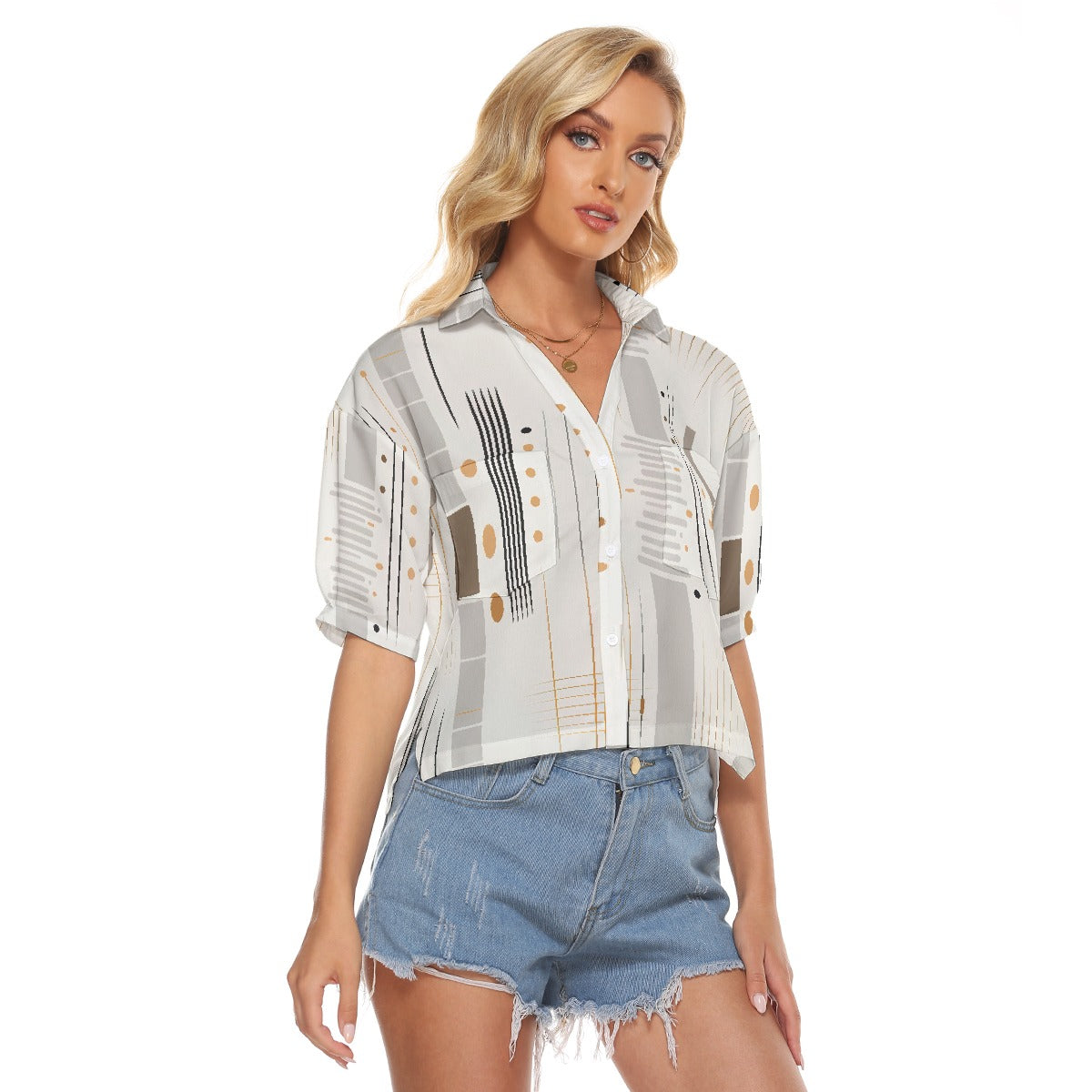 All-Over Print Women's V-neck Shirts