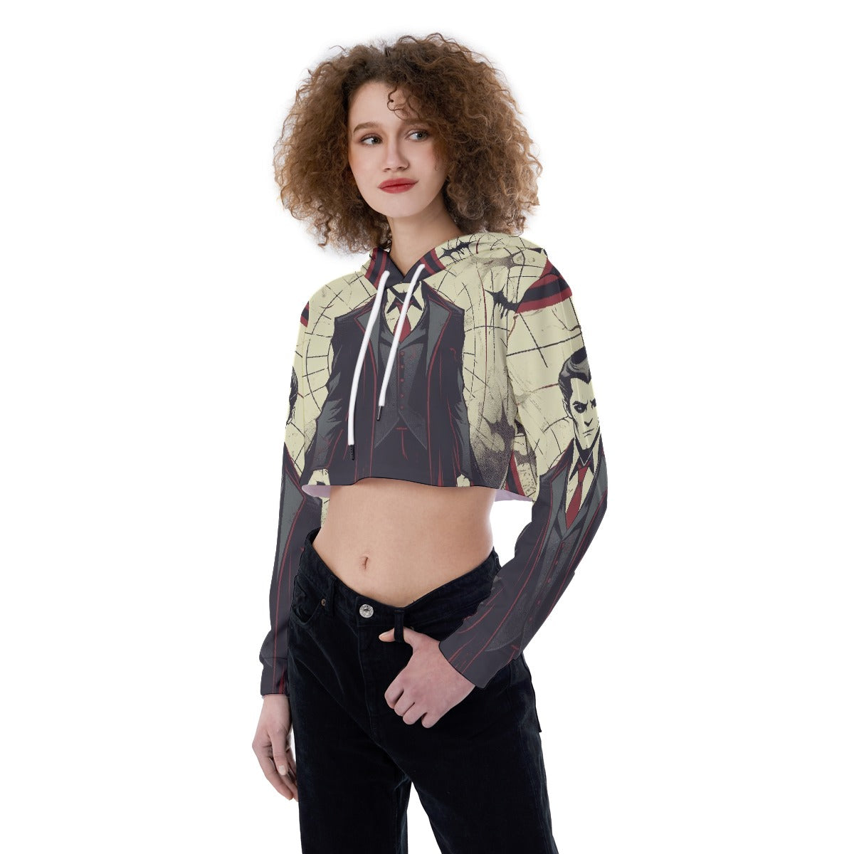 All-Over Print Women's Crop Top Hoodie