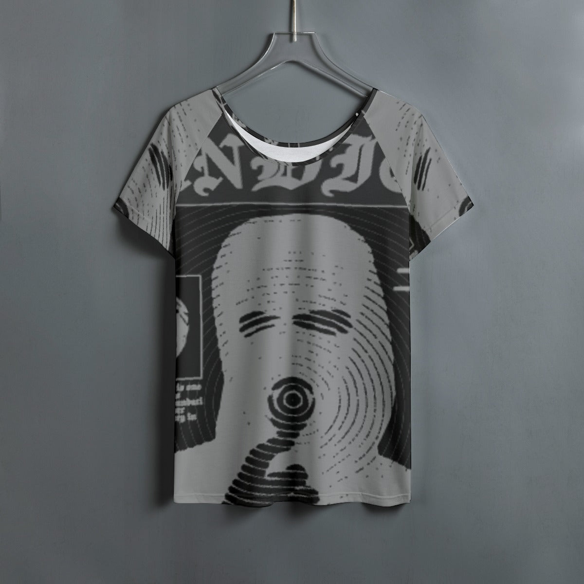All-Over Print Women's Round Neck T-shirt With Raglan Sleeve