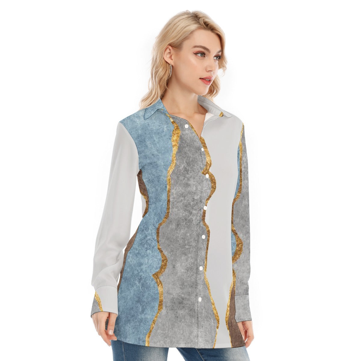 All-Over Print Women's Long Shirt
