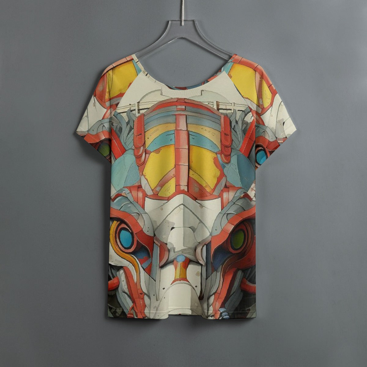 All-Over Print Women's Round Neck T-shirt With Raglan Sleeve