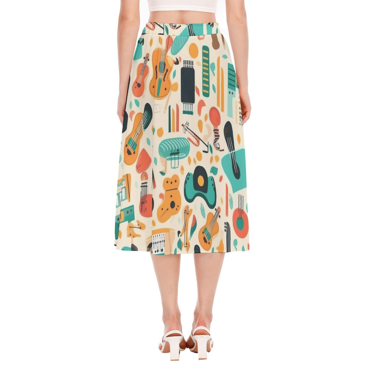 All-Over Print Women's Long Section Chiffon Skirt