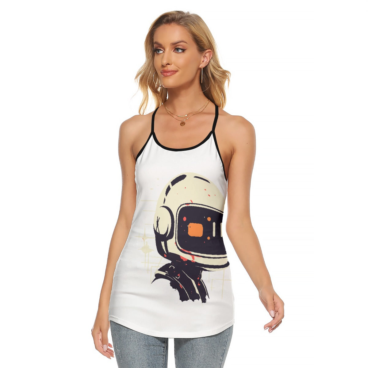All-Over Print Women's Criss-Cross Open Back Tank Top