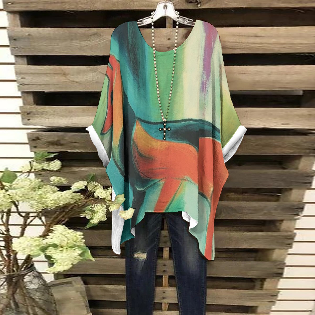 All-Over Print Women's Bat Sleeve Shirt