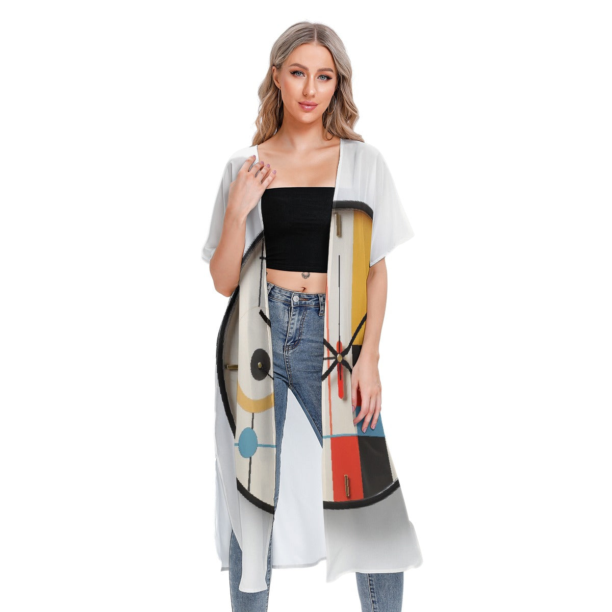 All-Over Print Women's Short Sleeve Cardigan