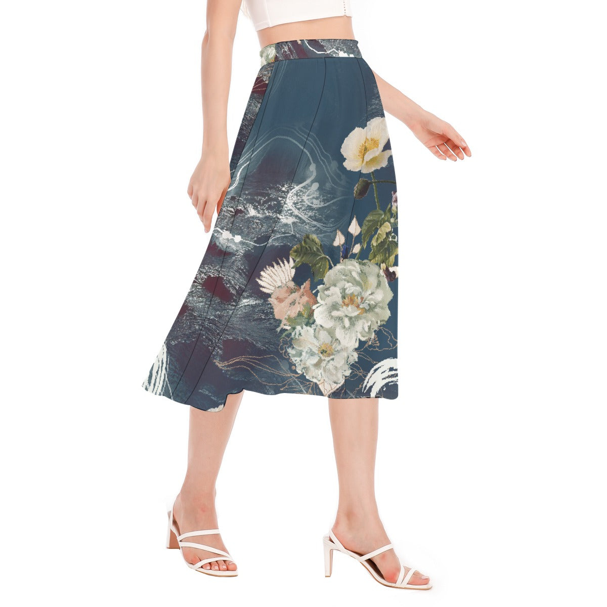 All-Over Print Women's Long Section Chiffon Skirt