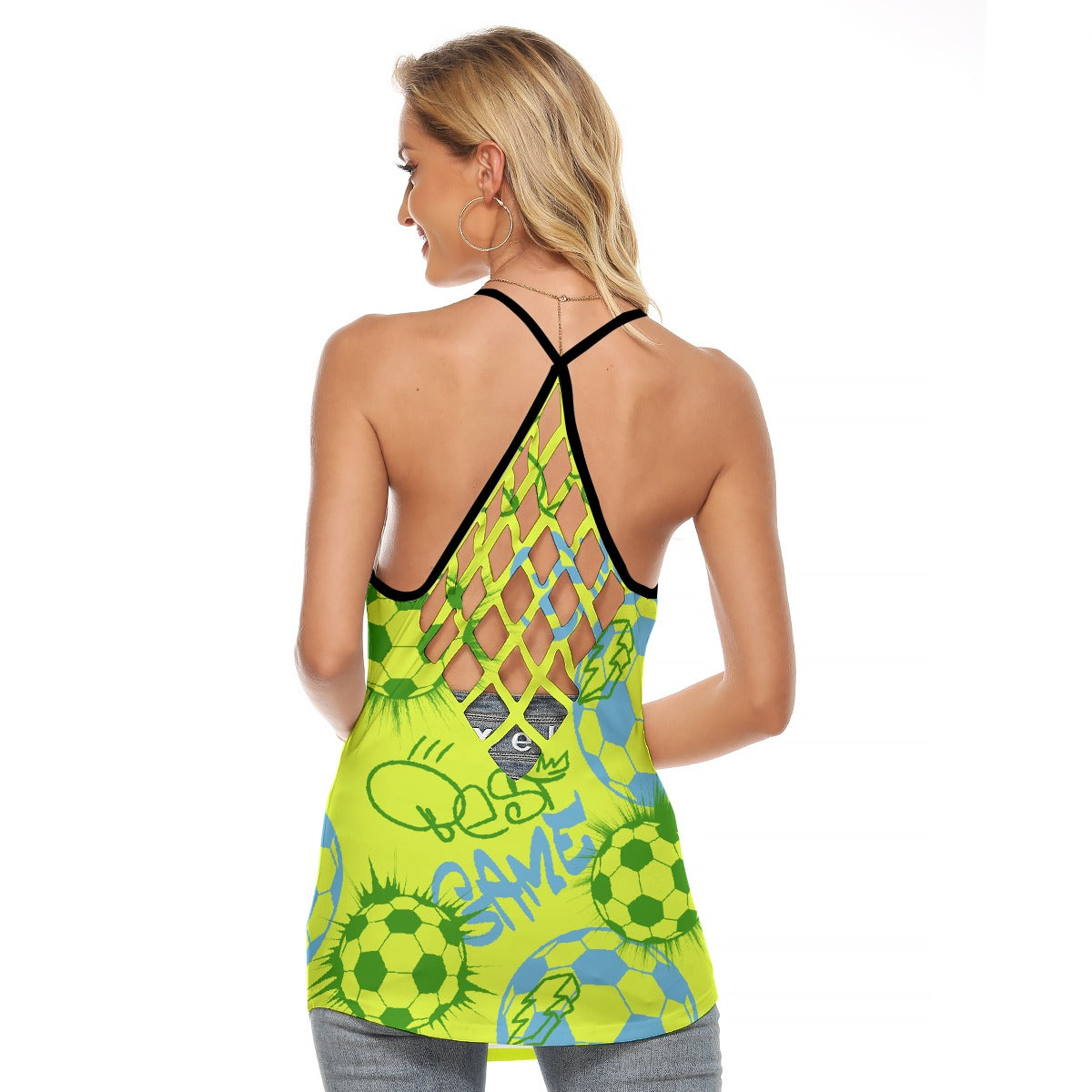 All-Over Print Women's Criss-Cross Open Back Tank Top