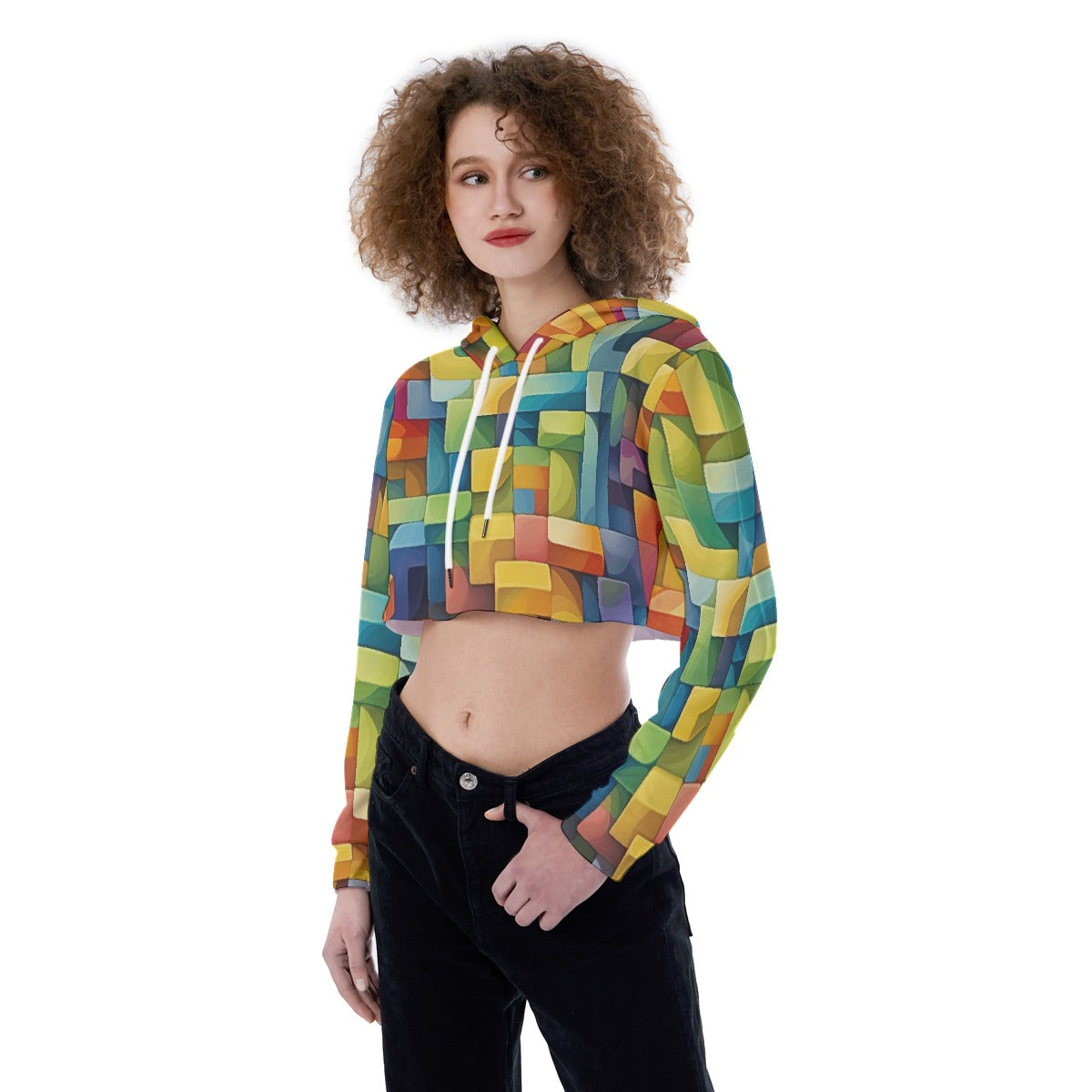All-Over Print Women's Crop Top Hoodie