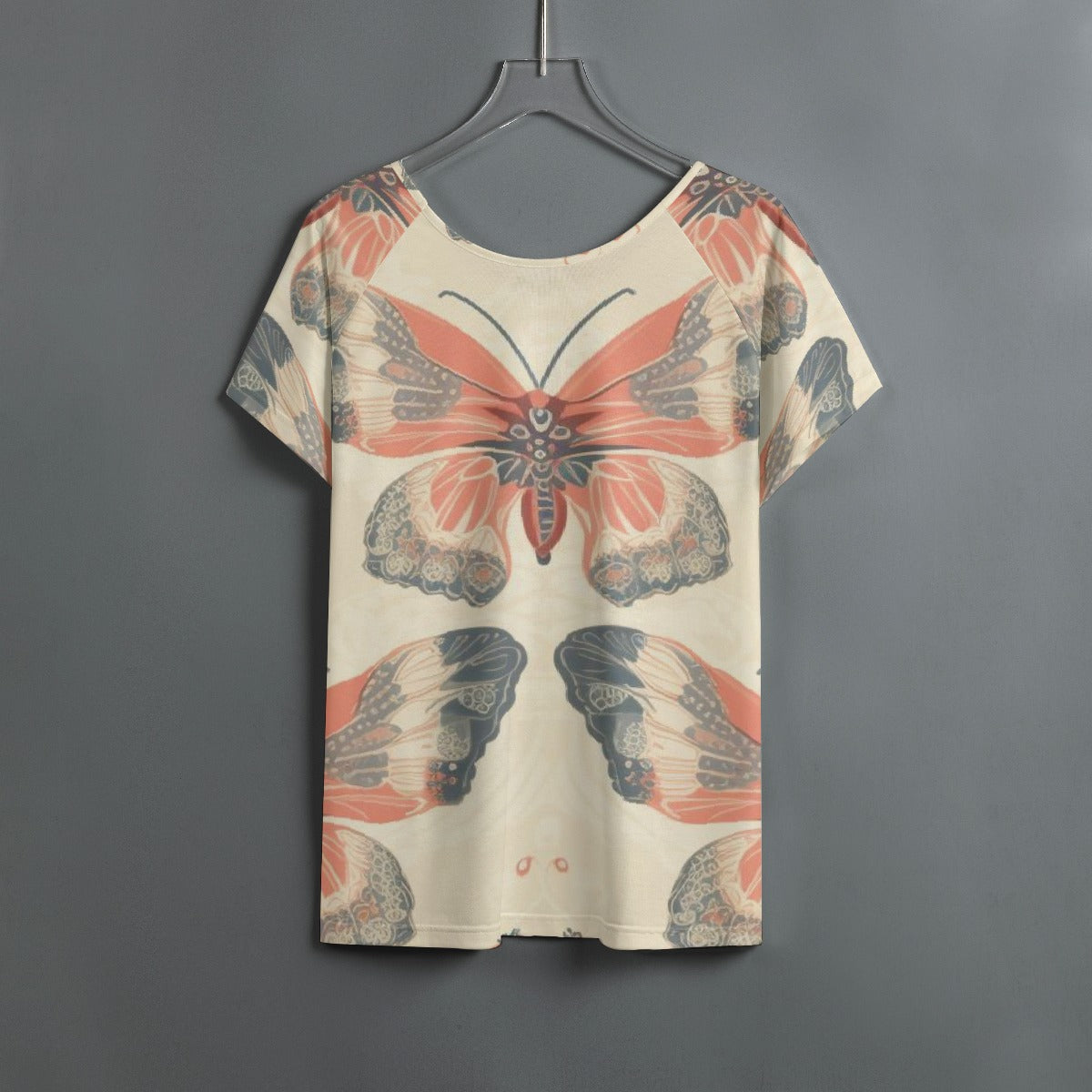 All-Over Print Women's Round Neck T-shirt With Raglan Sleeve