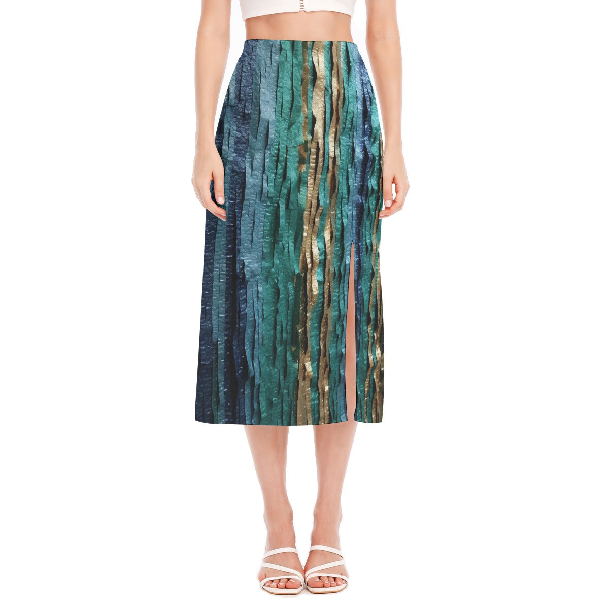All-Over Print Women's High Slit Long Skirt