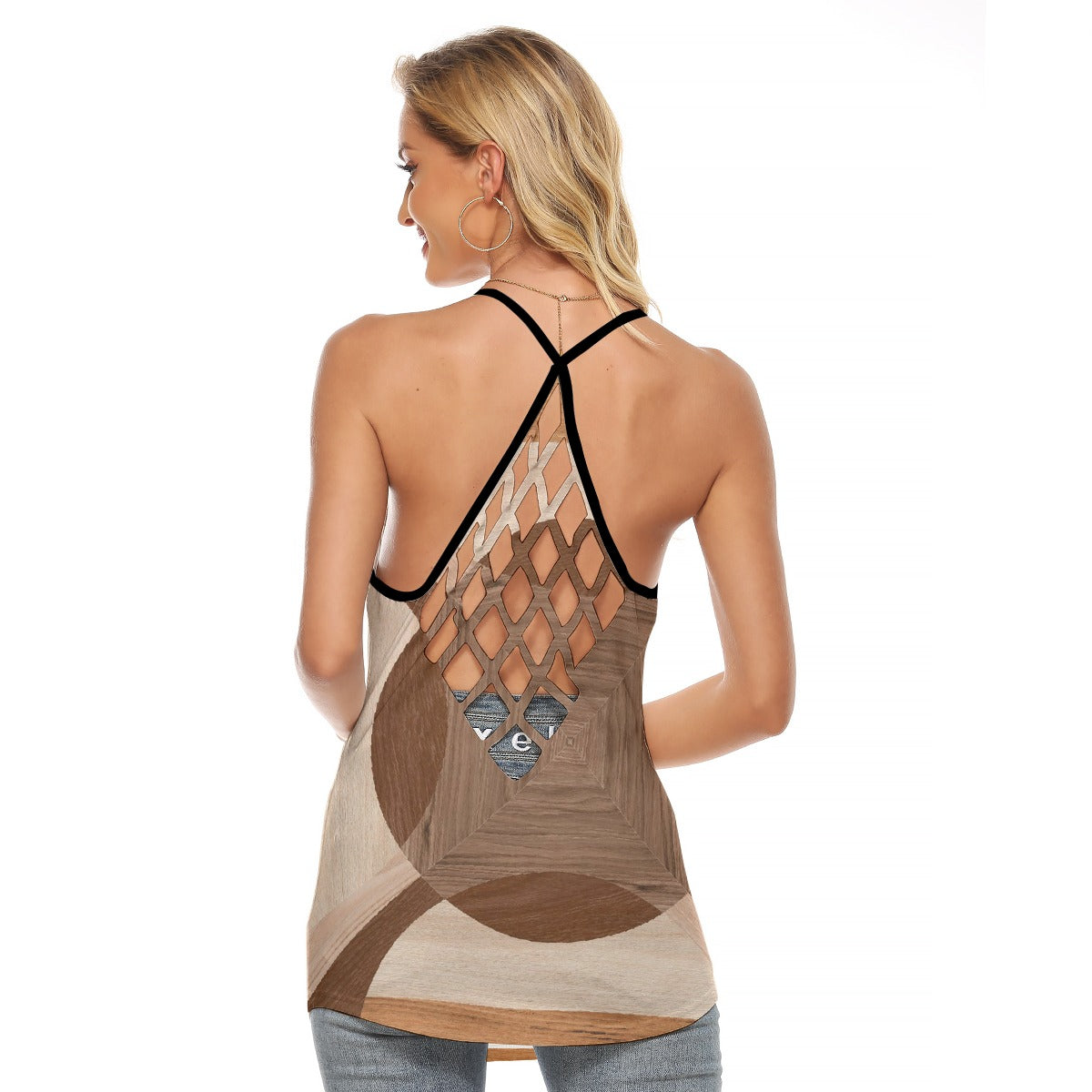 All-Over Print Women's Criss-Cross Open Back Tank Top