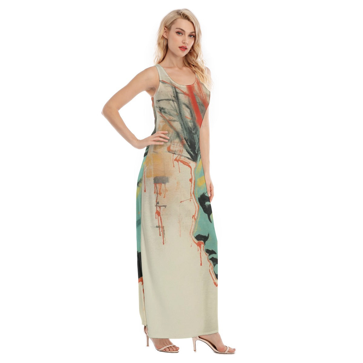 All-Over Print Women's Vest Dress | Length To Ankle