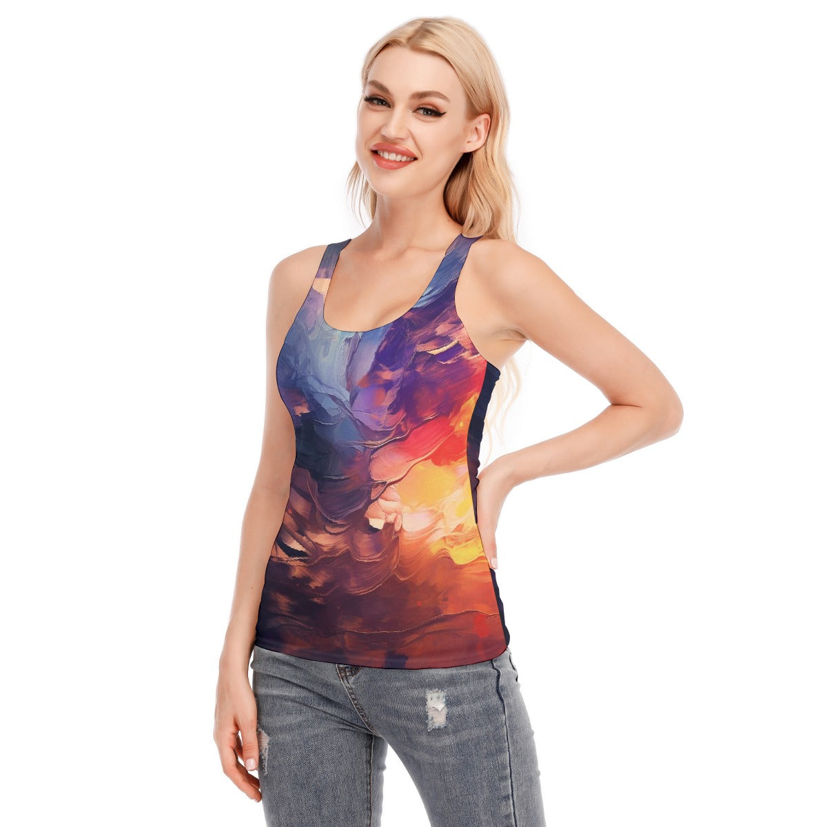 All-Over Print Women's Racer Vest | 190GSM Cotton