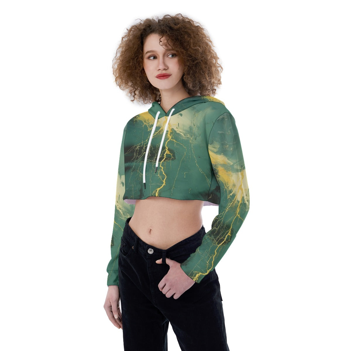 All-Over Print Women's Crop Top Hoodie