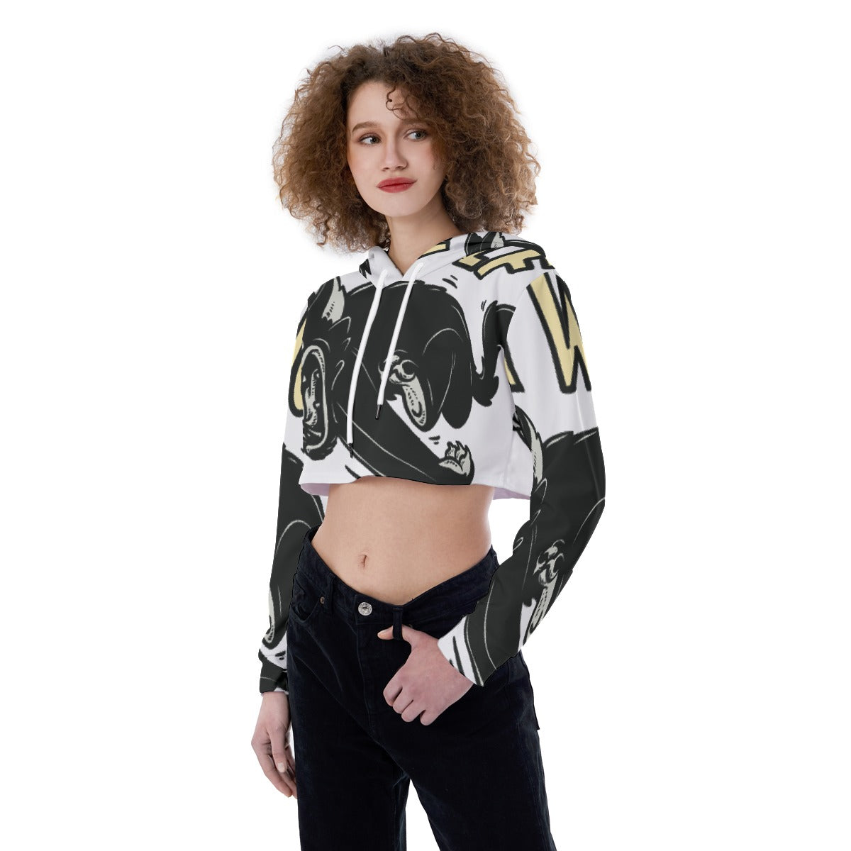 All-Over Print Women's Crop Top Hoodie