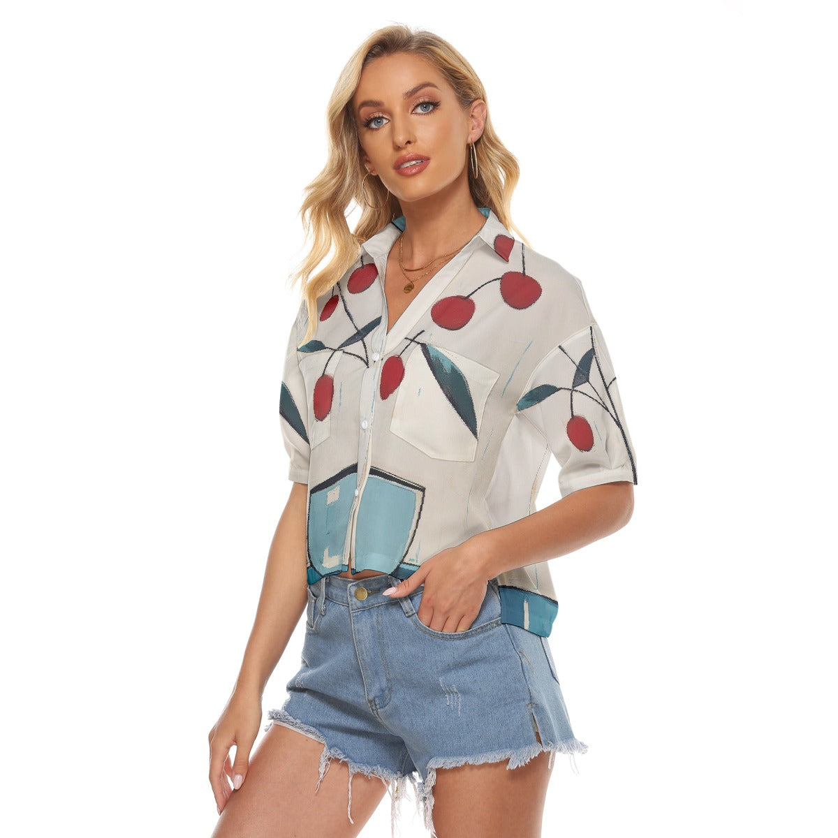 All-Over Print Women's V-neck Shirts