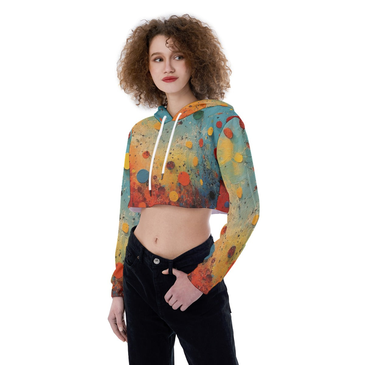 All-Over Print Women's Crop Top Hoodie