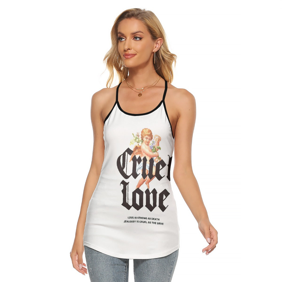 All-Over Print Women's Criss-Cross Open Back Tank Top