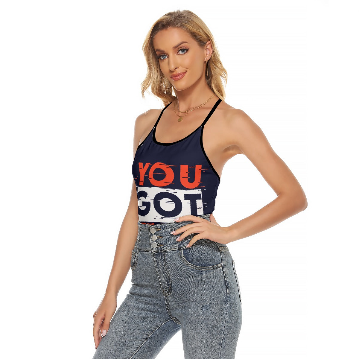 All-Over Print Women's Criss-Cross Open Back Tank Top