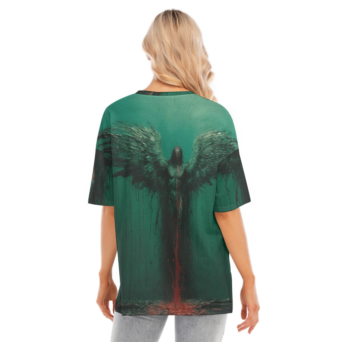 All-Over Print Women's Short Sleeves T-shirt With Hem Split
