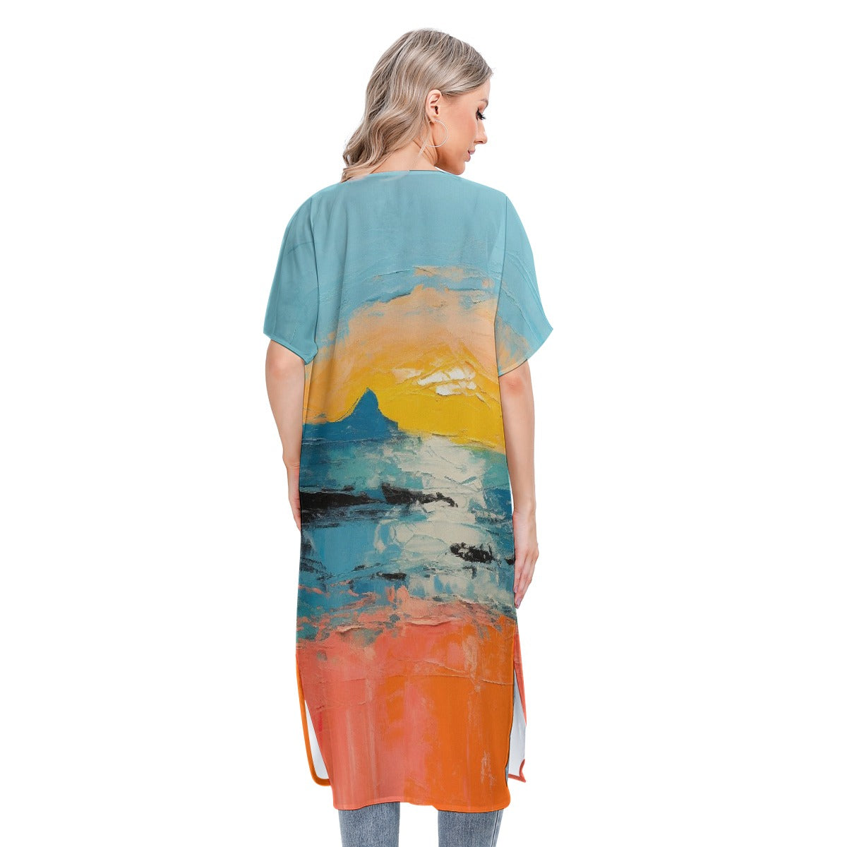 All-Over Print Women's Short Sleeve Cardigan