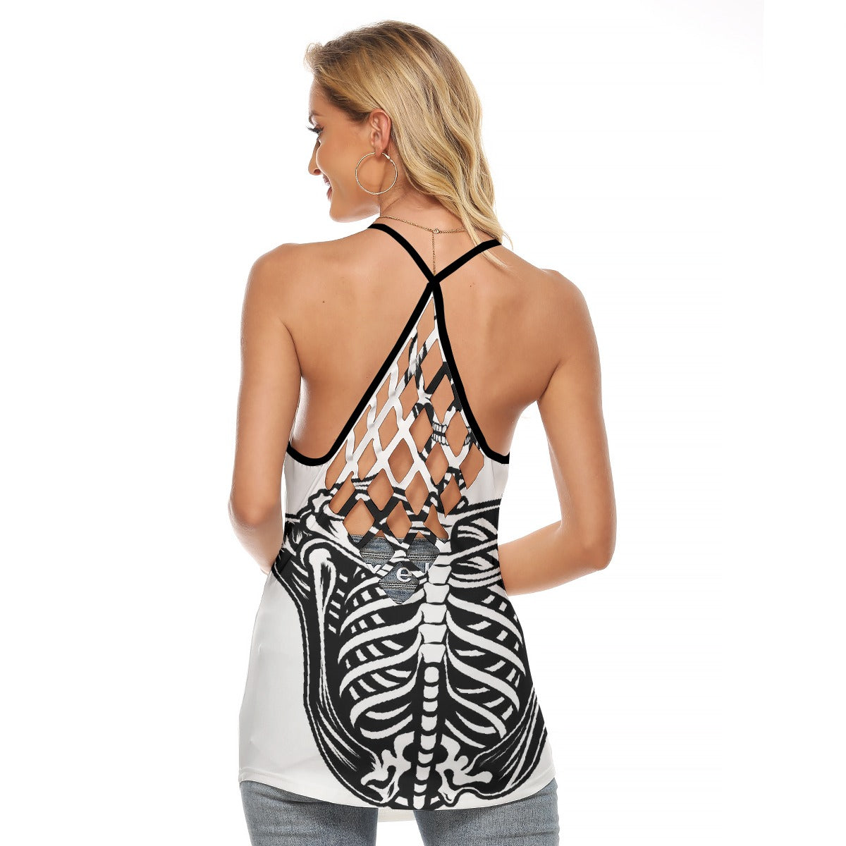 All-Over Print Women's Criss-Cross Open Back Tank Top