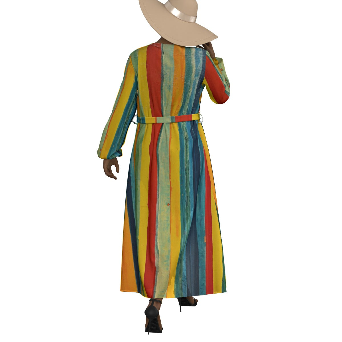 All-Over Print Women's Lace-up Chiffon Robe