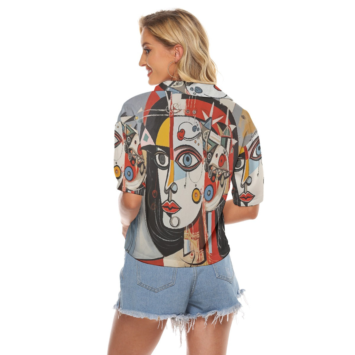 All-Over Print Women's V-neck Shirts