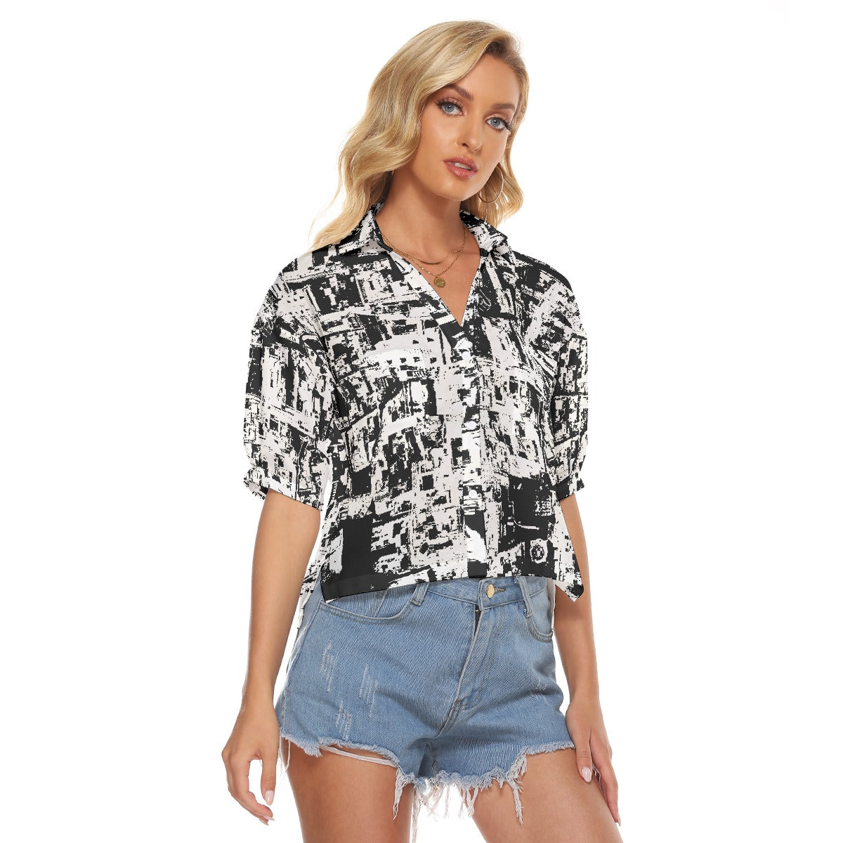 All-Over Print Women's V-neck Shirts