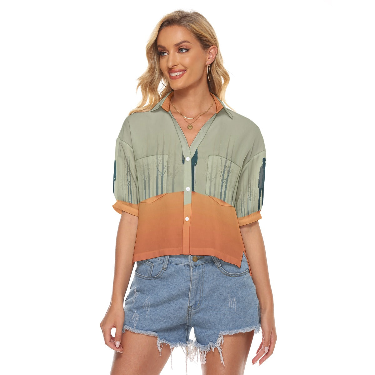 All-Over Print Women's V-neck Shirts