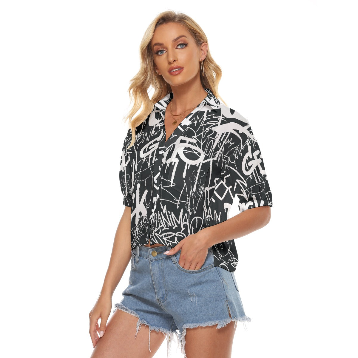 All-Over Print Women's V-neck Shirts
