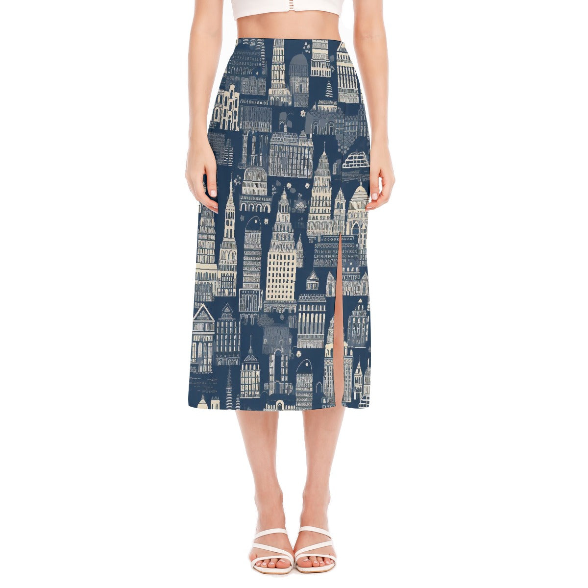 All-Over Print Women's High Slit Long Skirt