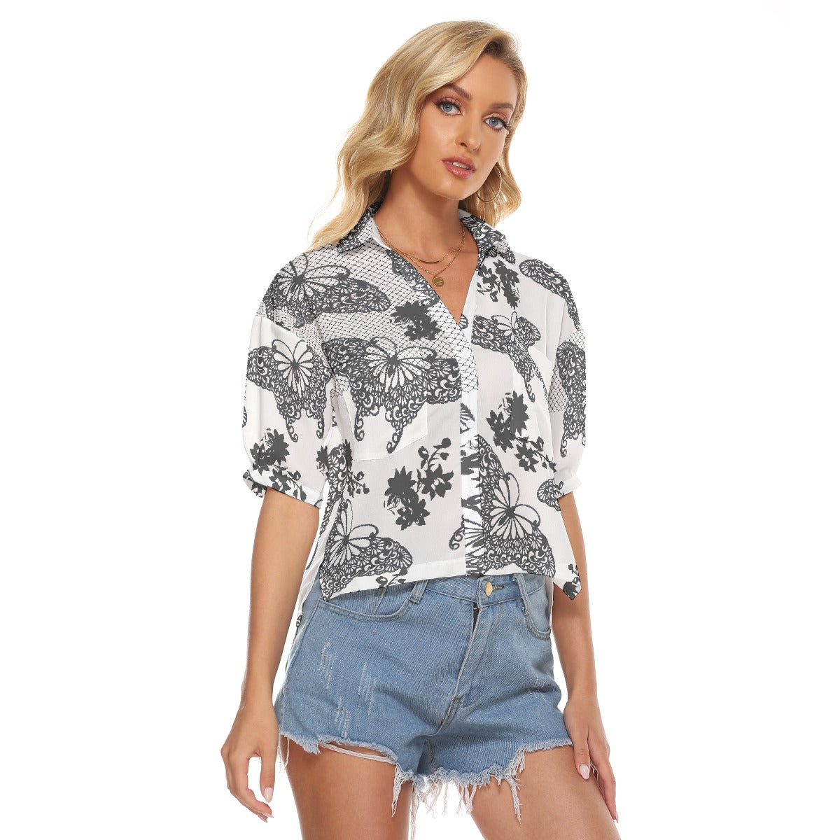 All-Over Print Women's V-neck Shirts