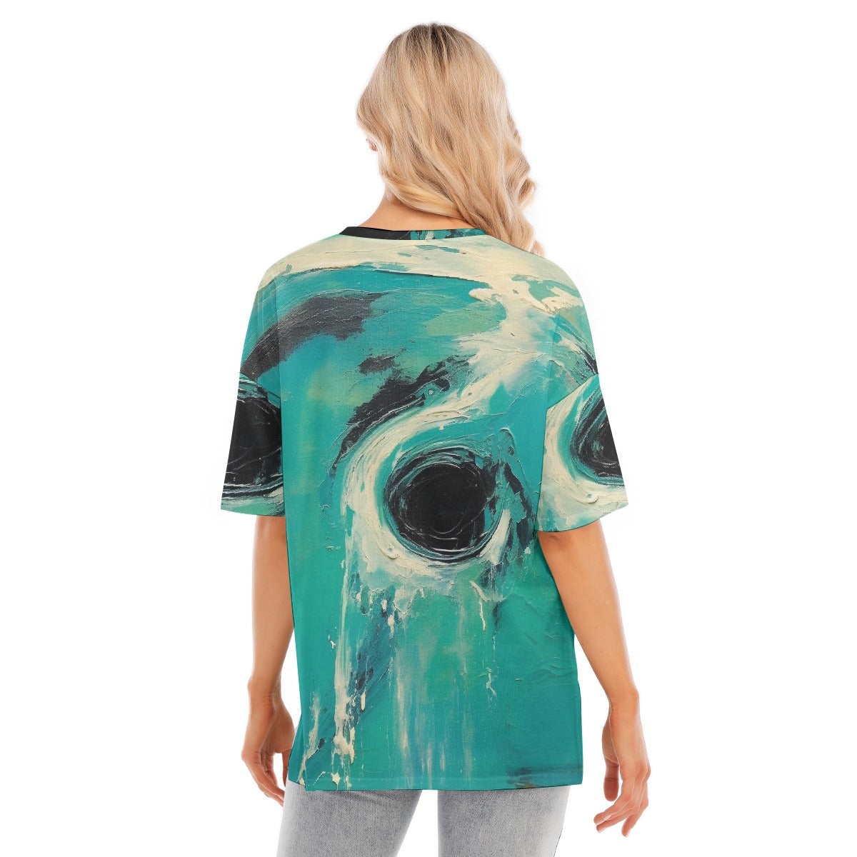 All-Over Print Women's Short Sleeves T-shirt With Hem Split