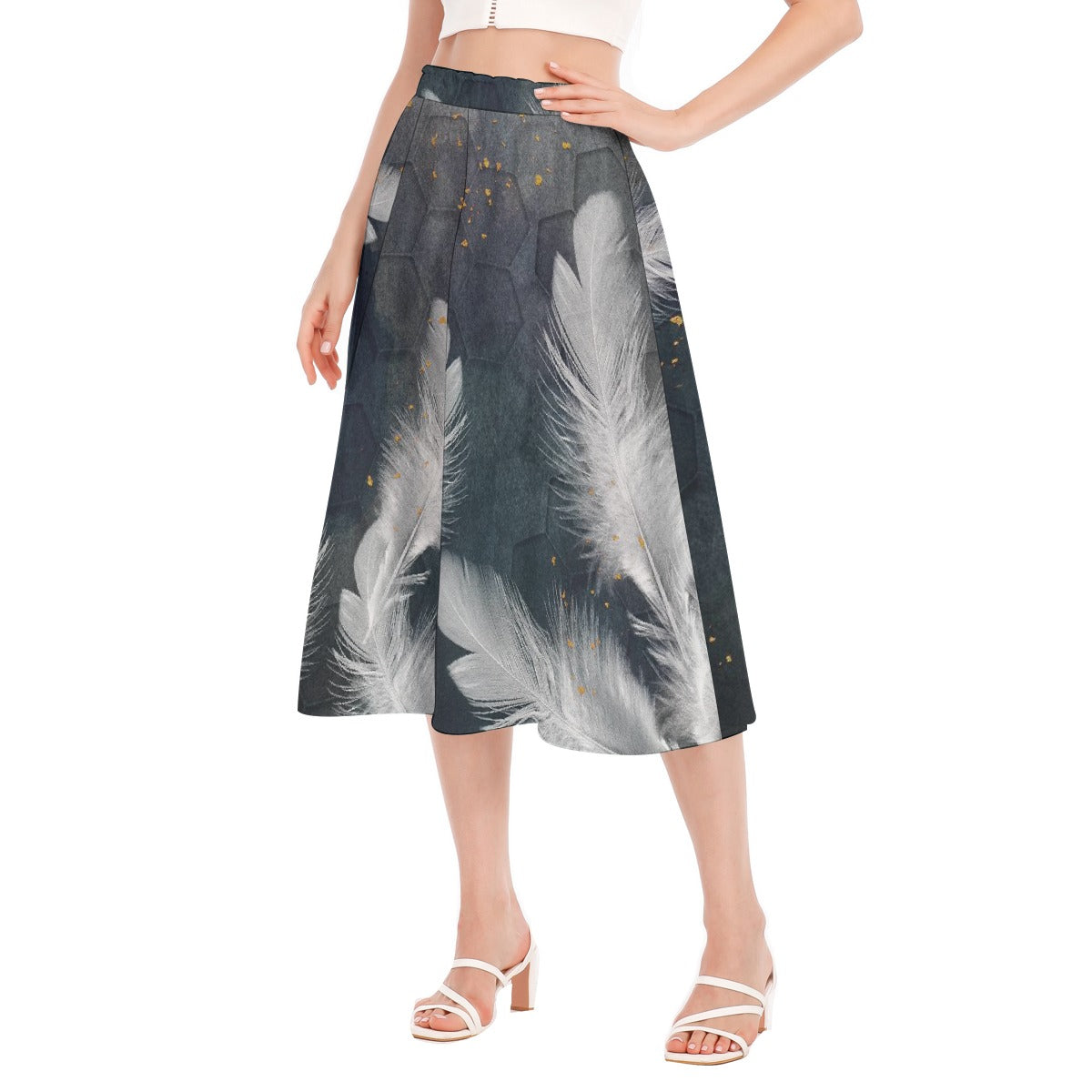 All-Over Print Women's Long Section Chiffon Skirt