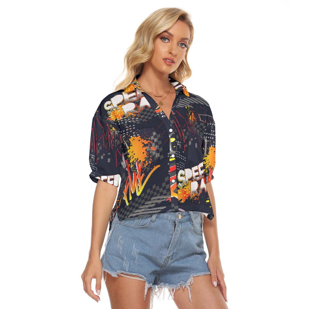 All-Over Print Women's V-neck Shirts