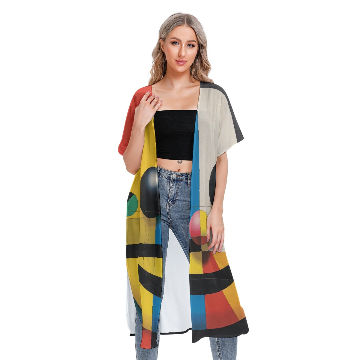 All-Over Print Women's Short Sleeve Cardigan