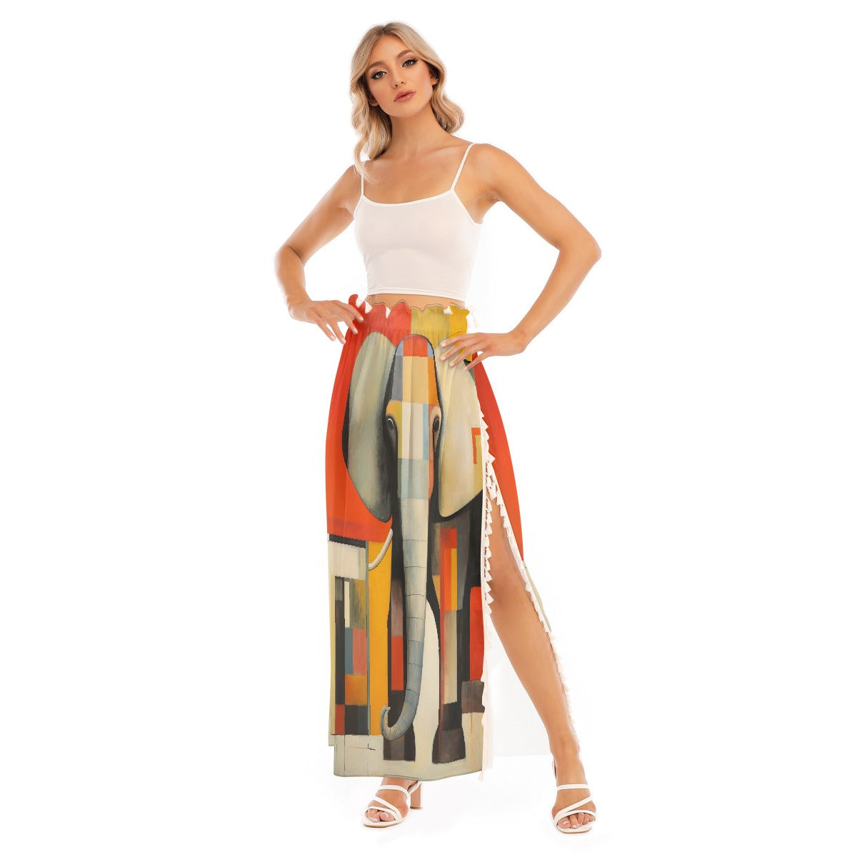 All-Over Print Women's Side Split Skirt
