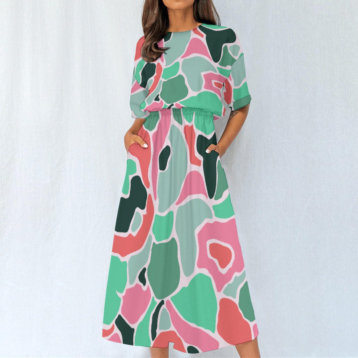 All-Over Print Women's Elastic Waist Dress