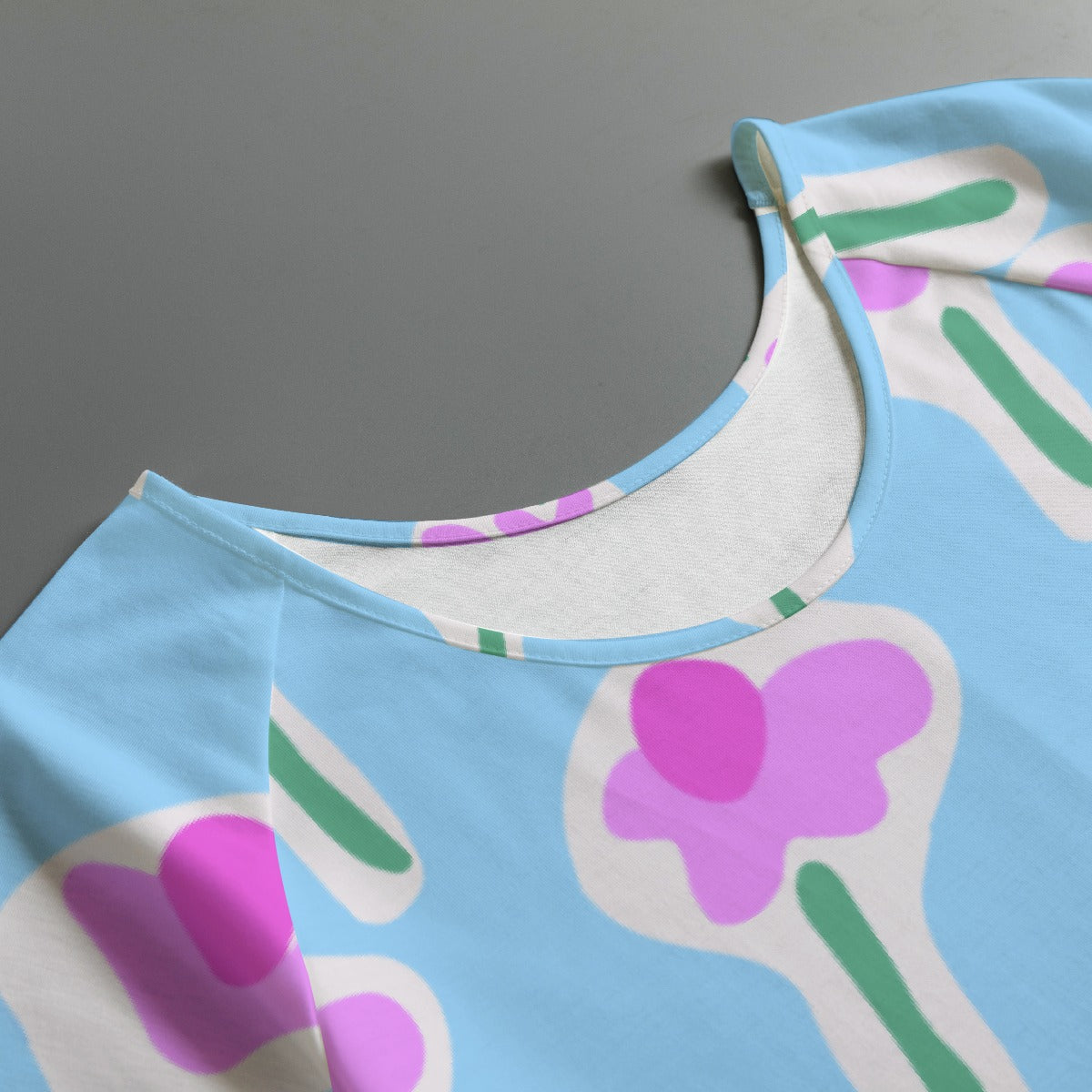 All-Over Print Women's Round Neck T-shirt With Raglan Sleeve