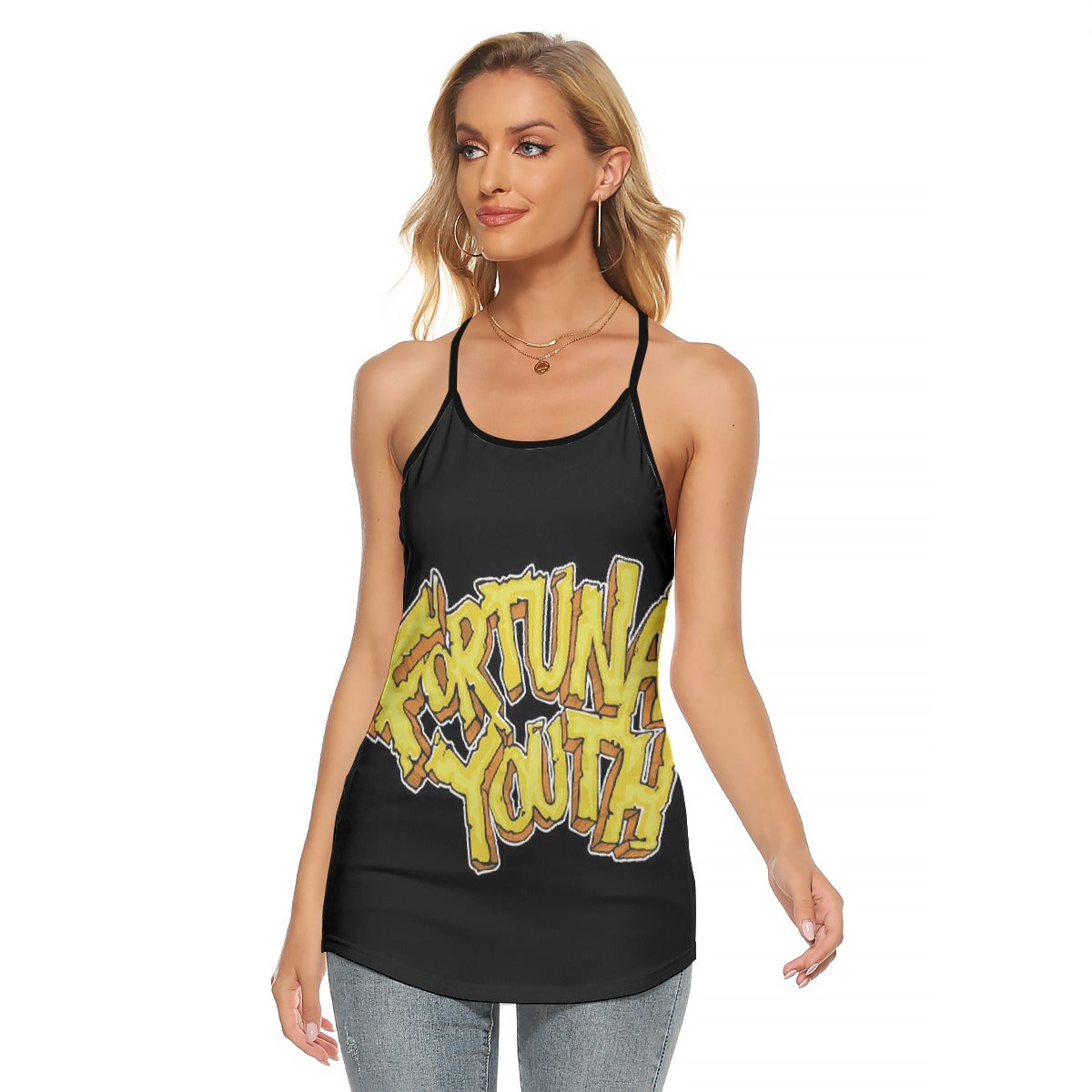 All-Over Print Women's Criss-Cross Open Back Tank Top