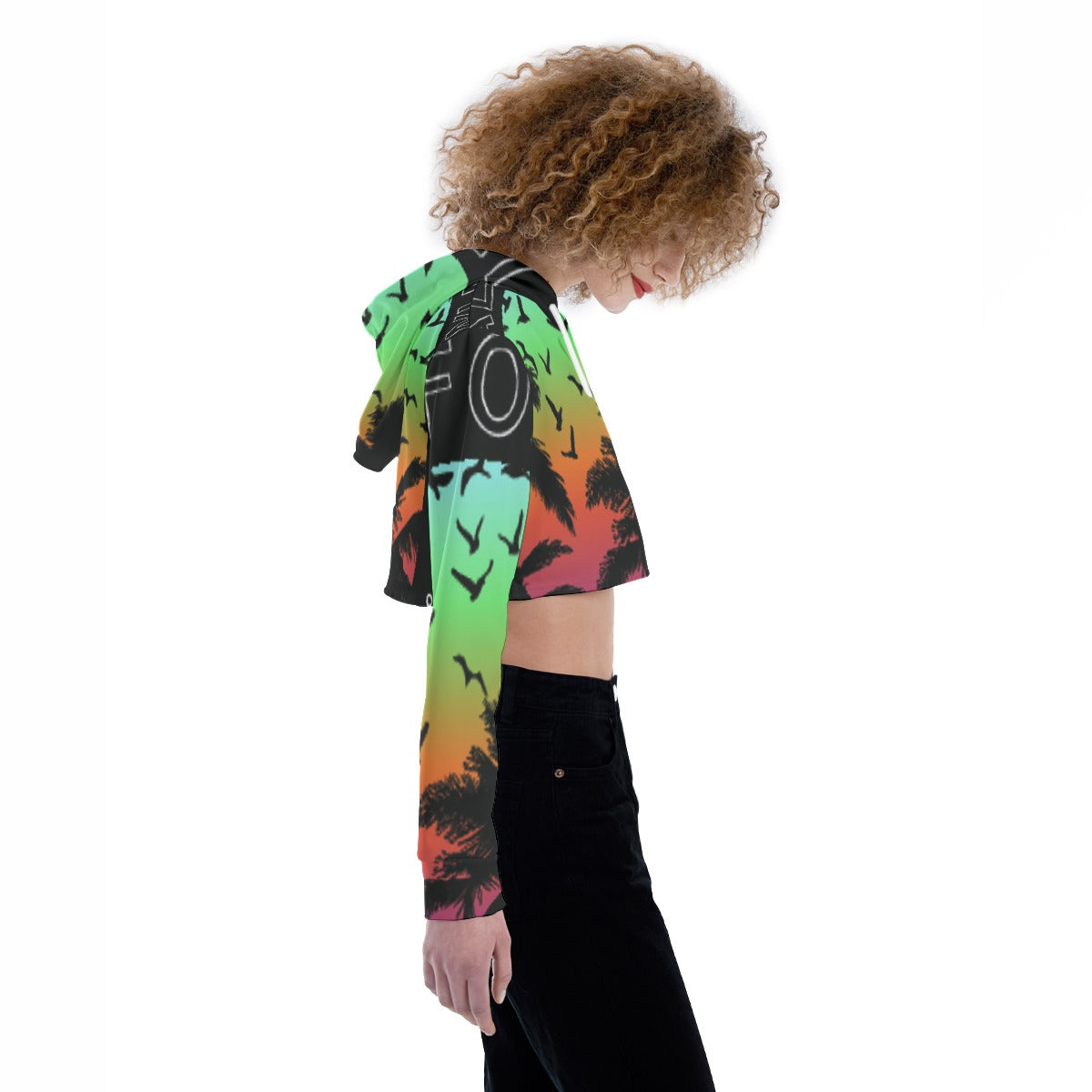 All-Over Print Women's Crop Top Hoodie