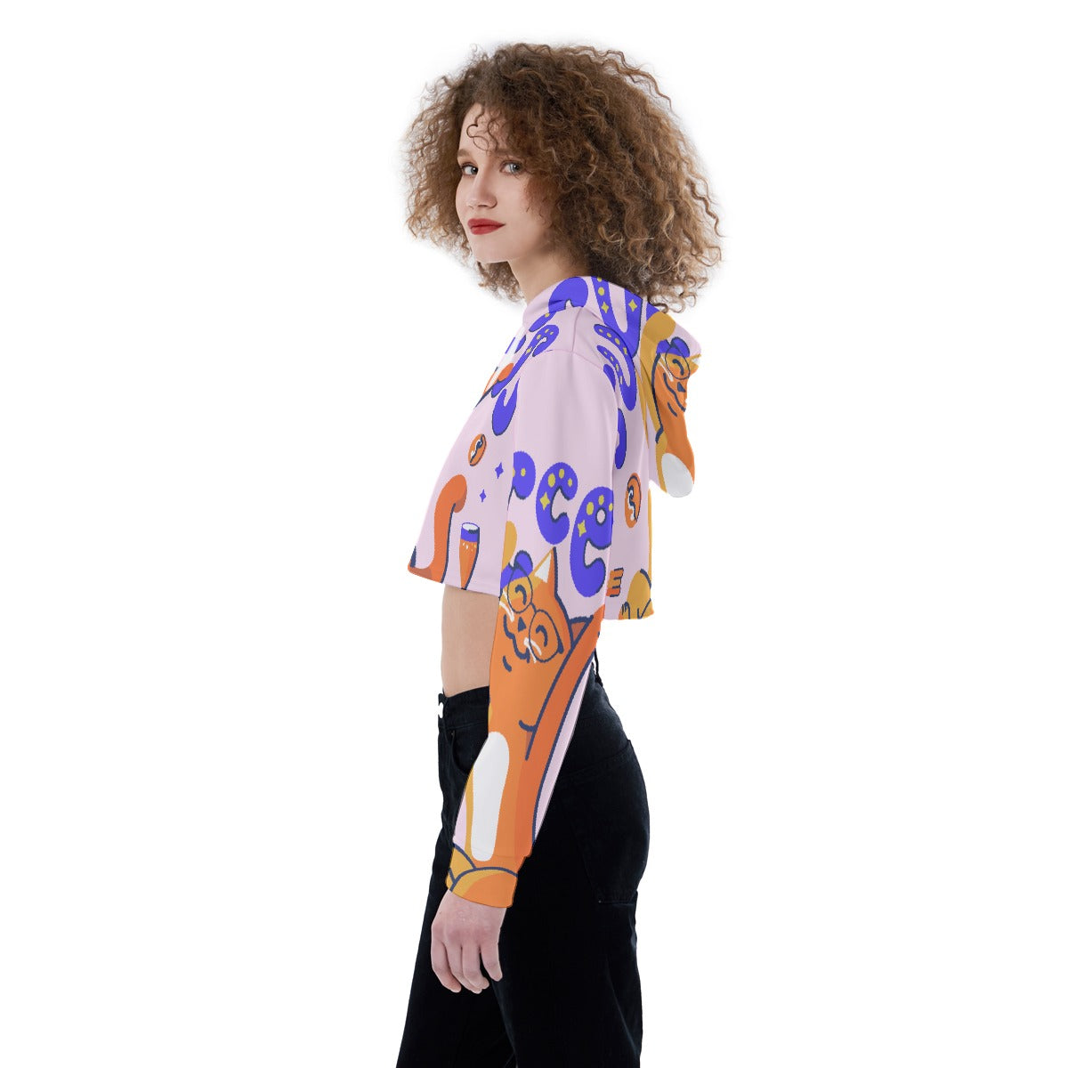 All-Over Print Women's Crop Top Hoodie