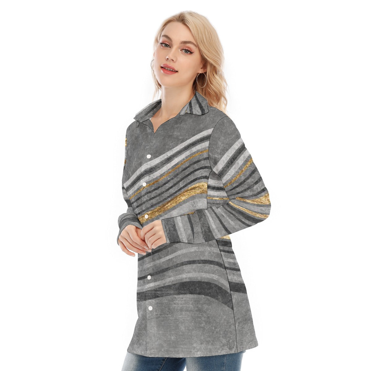 All-Over Print Women's Long Shirt