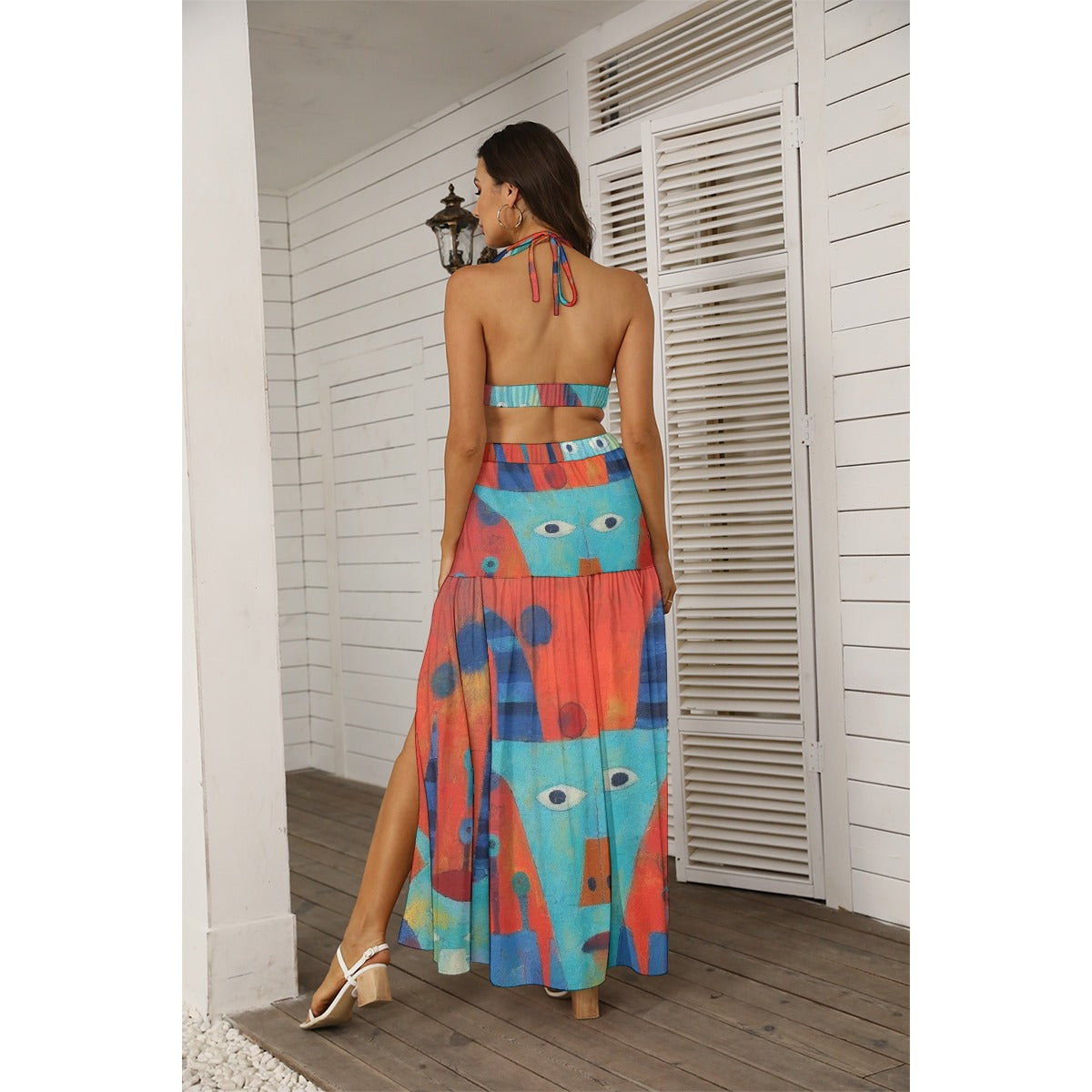 All-Over Print Women's Tie Back Wrap Dress