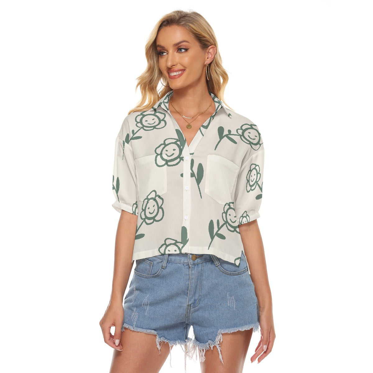 All-Over Print Women's V-neck Shirts