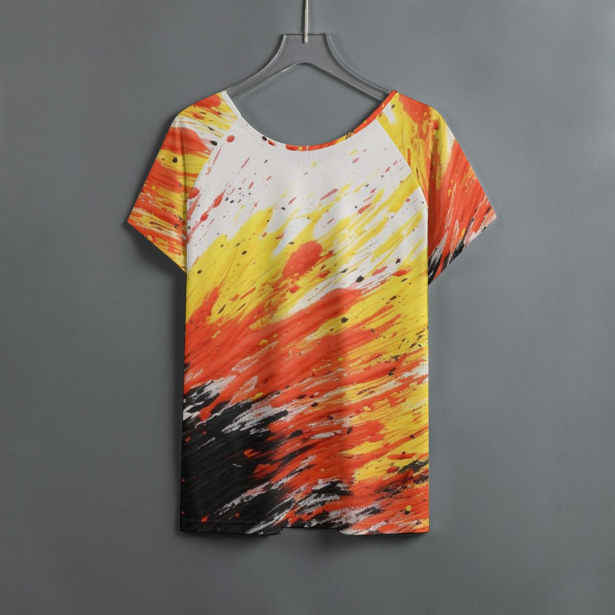All-Over Print Women's Round Neck T-shirt With Raglan Sleeve