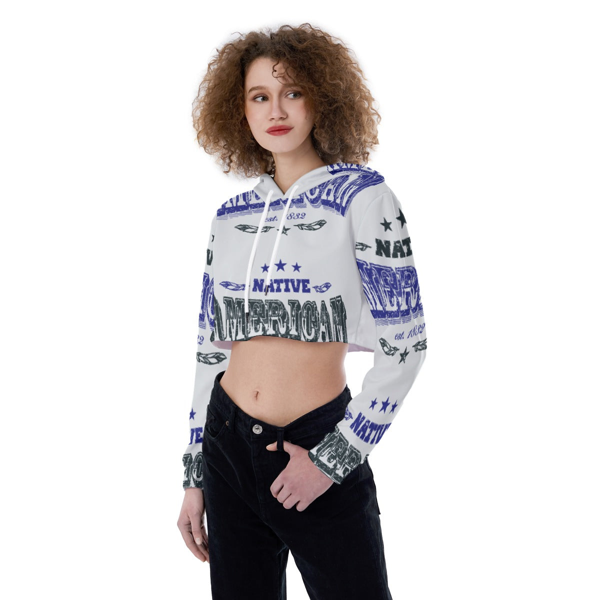 All-Over Print Women's Crop Top Hoodie